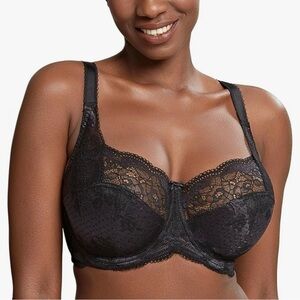 Panache Women's Clara Underwire Full Coverage Stretch Black Lace Bra - Size: 34J